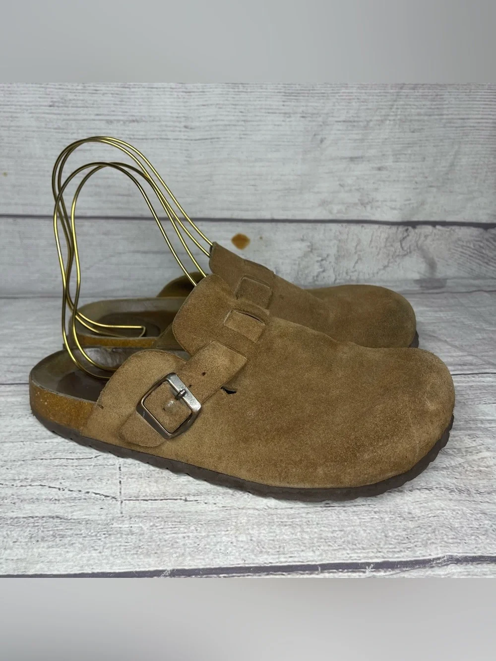 Cushionaire Men’s 9 Brown Suede Slip On Clogs